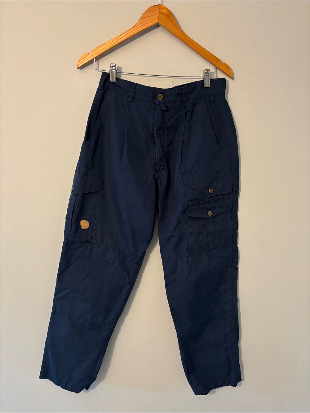 Fjallraven Navy Blue Cargo Trousers - small discolouration in back side pocket